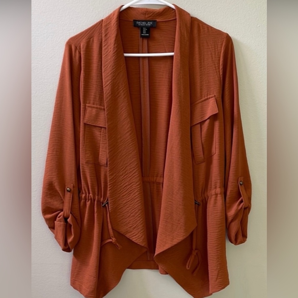 NWT Rachel Zoe pant suit.  Burnt orange with brass tone buttons.
